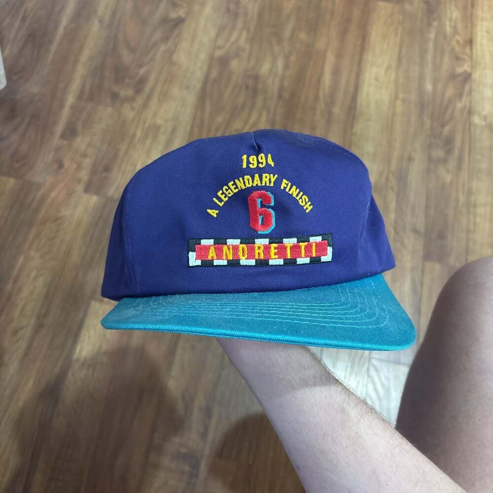 Vintage Mario Andretti 1994 "A Legendary Finish" Snapback Hat Cap Texaco #6